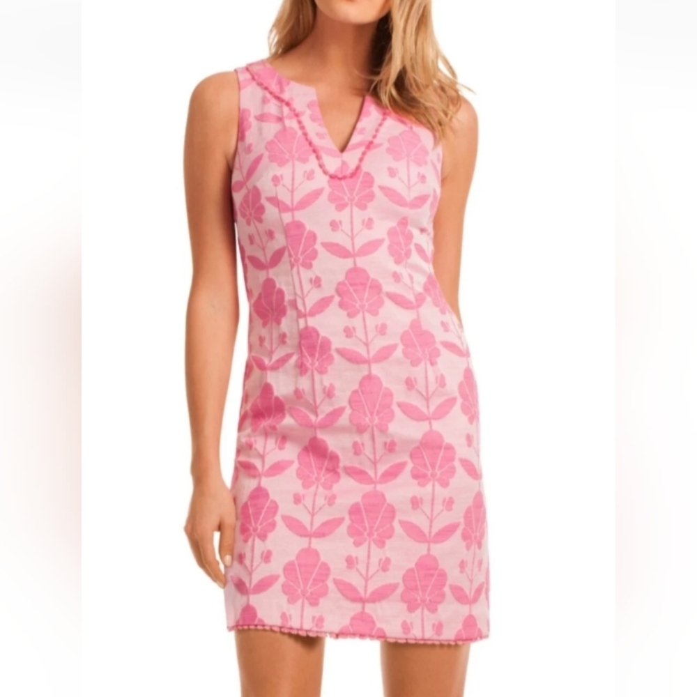 Trina Turk Dress Womens 4 Pink‎ Lemonade Sleeveless Floral Shift California Chic